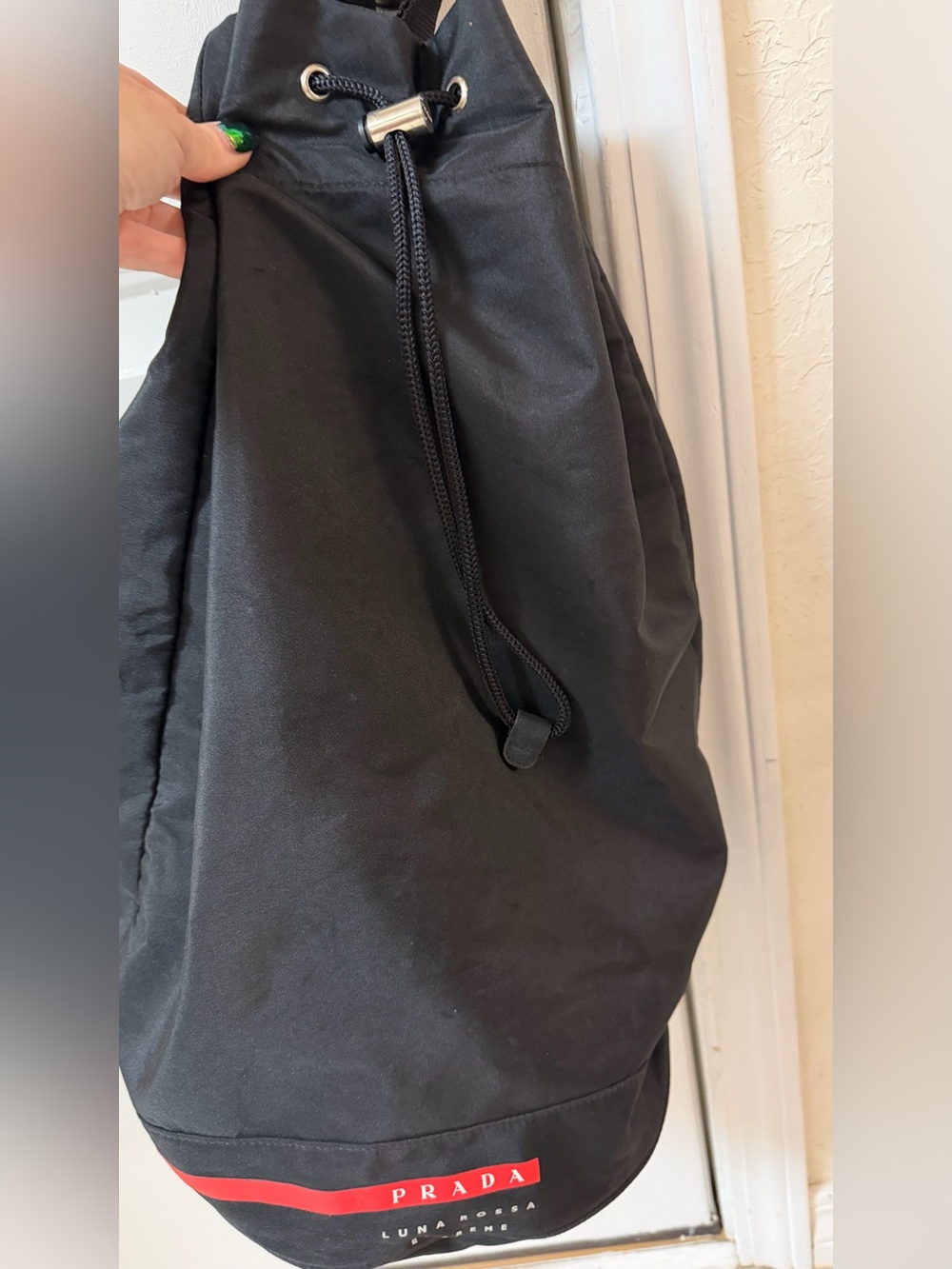 Prada Black Drawstring Backpack